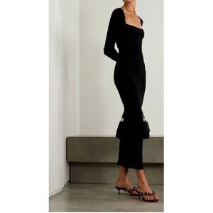 SKIMS soft lounge ribbed stretch modal maxi dress in onyx